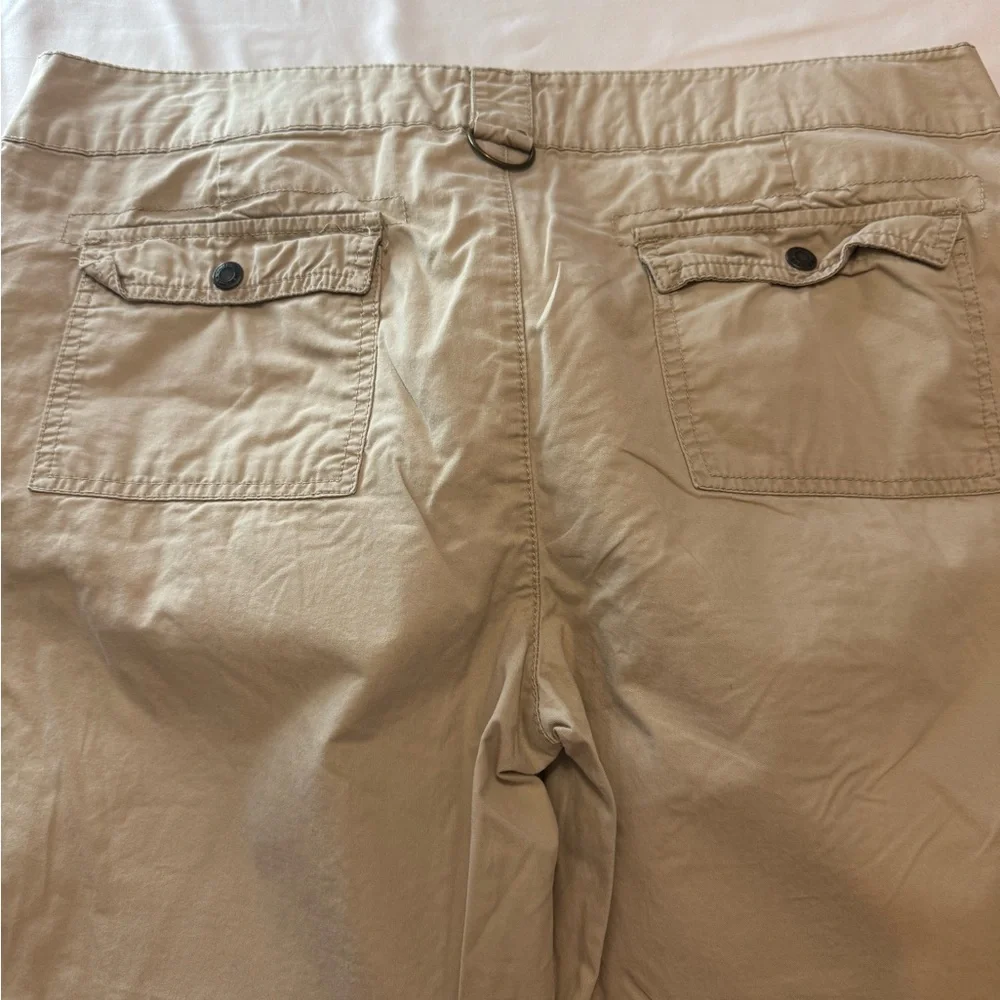 Faded Glory Beige Wide Leg Cargo Pants with Utility Pockets